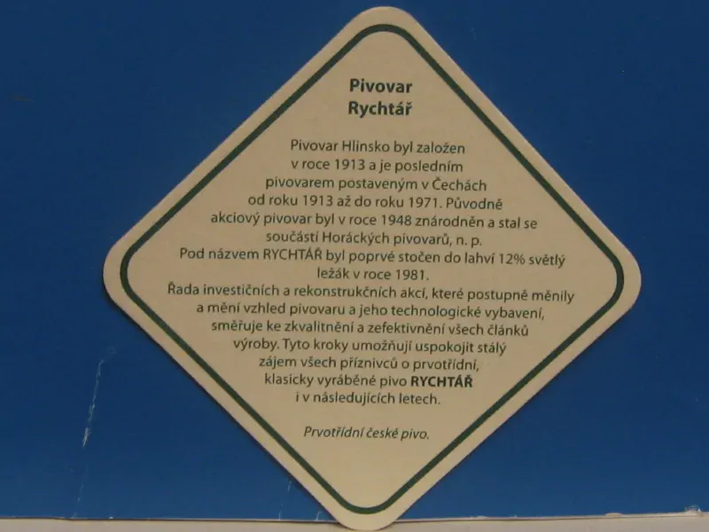 RYCHTÁŘ pivovar Hlinsko