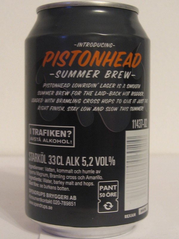 PISTONHEAD can from SWEDEN (33cl) (B/O)