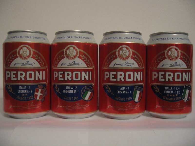 PERONI  football (4 cans set) from Italy (33cl) (B/O)