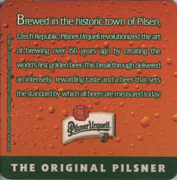 Pilsner urquell THE ORIGINAL PILSNER PRAGUE (PTEX-Č-ab)