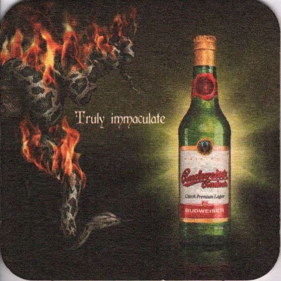 Budweiser Budvar Truly immaculate Thou shalt brew only with virgin hops (PTEX-Č-ab)