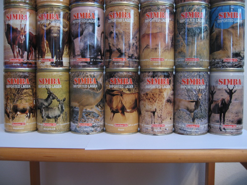SWAZILAND SIMBA (28 cans set) from Swaziland (34cl) (B/O) 