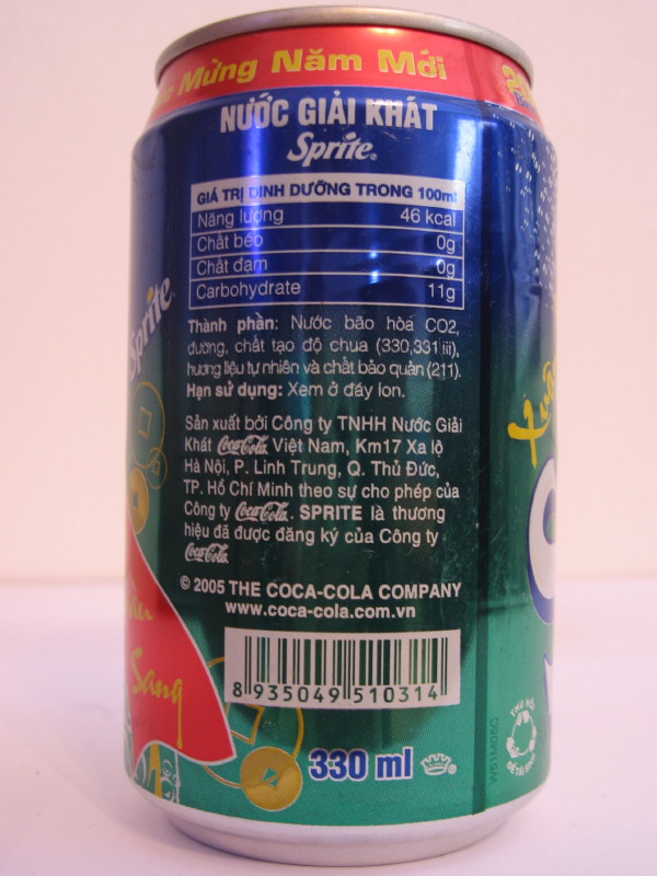 Sprite limited edition can from VIETNAM (33cl) 