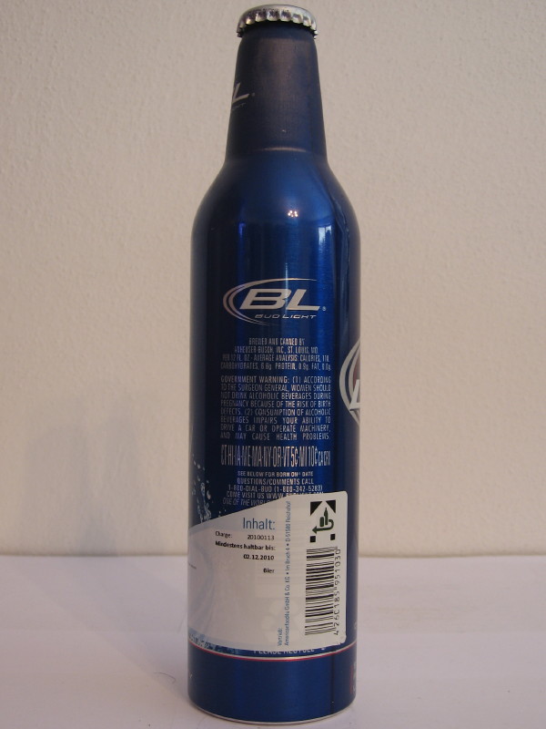 BUD LIGHT BEER water (still full)