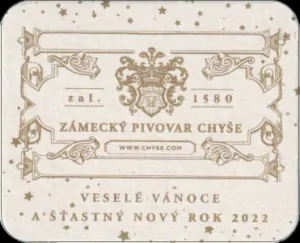 ZÁMECKÝ PIVOVAR CHÝŠE VESELÉ VÁNOCE A ŠŤASTNÝ NOVÝ ROK 2022 (bílý) (PTMP-S-a)