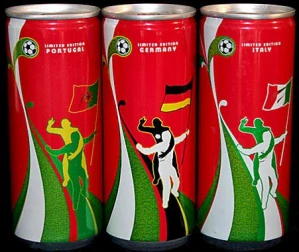 Coca Cola Euro Cup 2008 set from INDONESIA (3 cans) (33cl) (B/O)