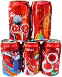 Coca Cola Happiness Factory set from THAILAND (5 cans) (32,5cl) (B/O)