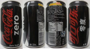 Coca Cola zero zero sugar ICOKE100 can from CHINA (33cl) (T/O)