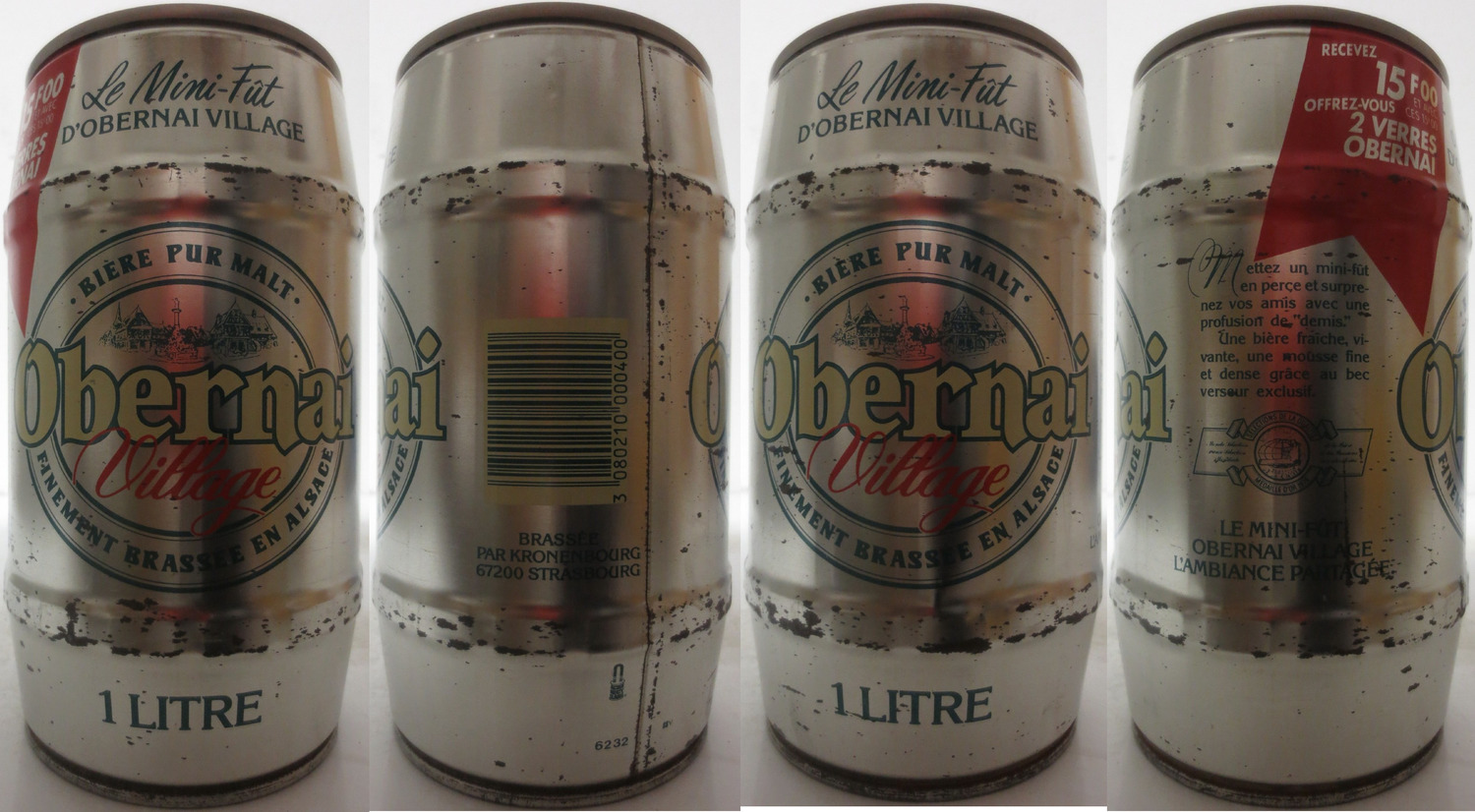 OBERNAI Village 1 LITRE RECEVEZ 15 F,00 from FRANCE (100cl) (T/O) Nr.1 