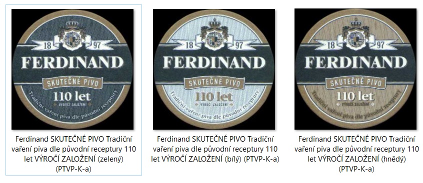 Ferdinand SKUTEČNÉ PIVO Tradiční vaření piva dle původní receptury 110 let VÝROČÍ ZALOŽENÍ série 3ks (PTVP-K-a) 