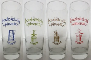 Sada 4ks sklenice z pivovaru Kostelec nad Černými Lesy (0,5L) č.2