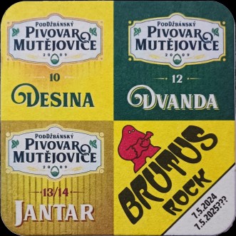 PIVOVAR MUTĚJOVICE BRUTUS ROCK 7.5.2024 7.5.2025??? (PTMP-Č-ab)
