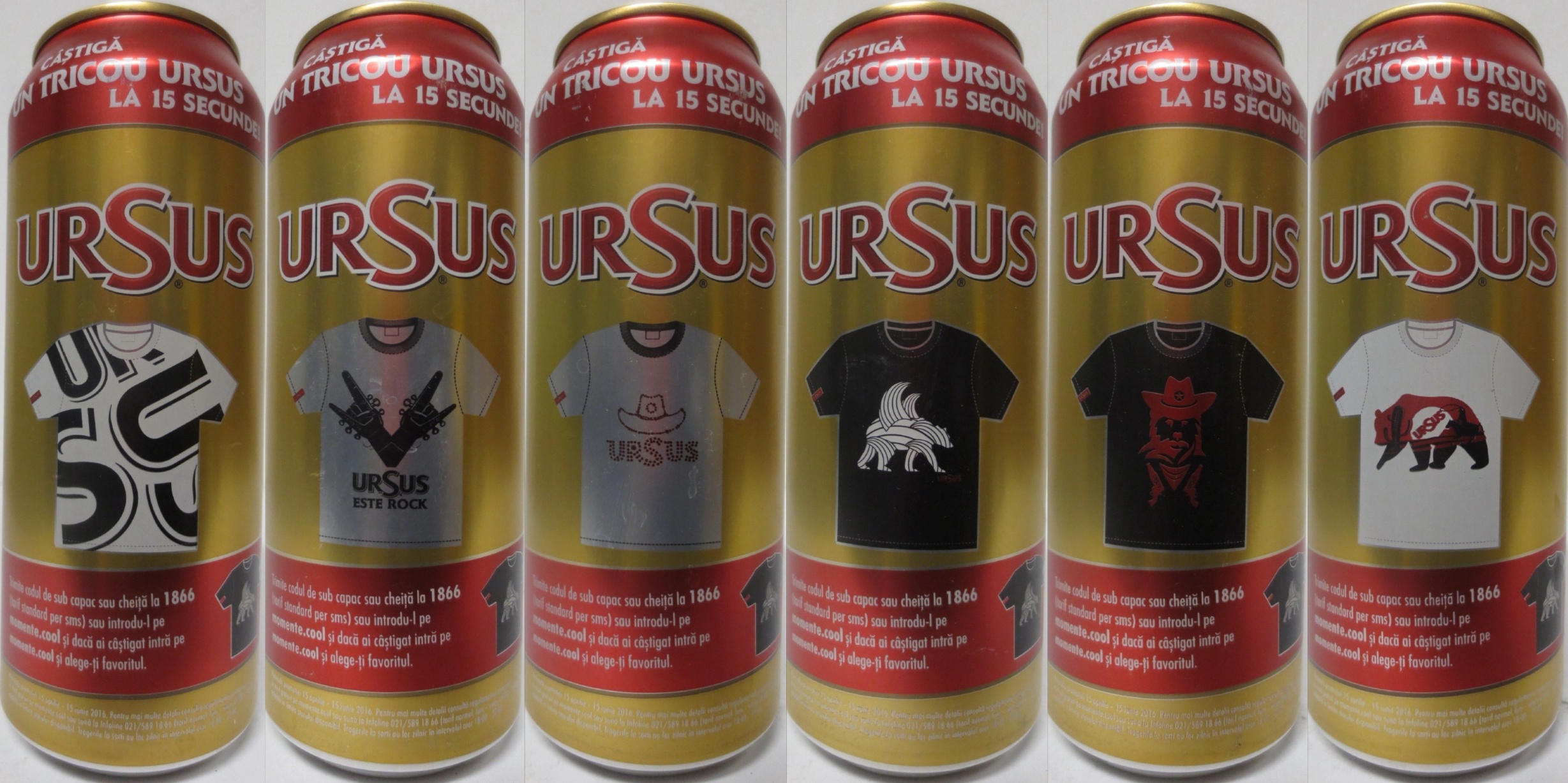 URSUS REGELE BERII IN ROMANIA complete beer cans set 6 cans from Romania (50cl) (B/O) 