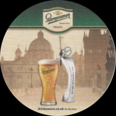 STAROPRAMEN PREMIUM BEER PRAGUE drinkware.co.uk for the facts (PTEX-Km-ab)