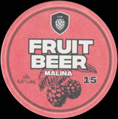 FRUIT BEER MALINA 15 alk. 6,8% obj. PIVOVAR ROŽMBERK 1590-2023 DEJ BŮH ŠTĚSTÍ (PTMP-K-ab)
