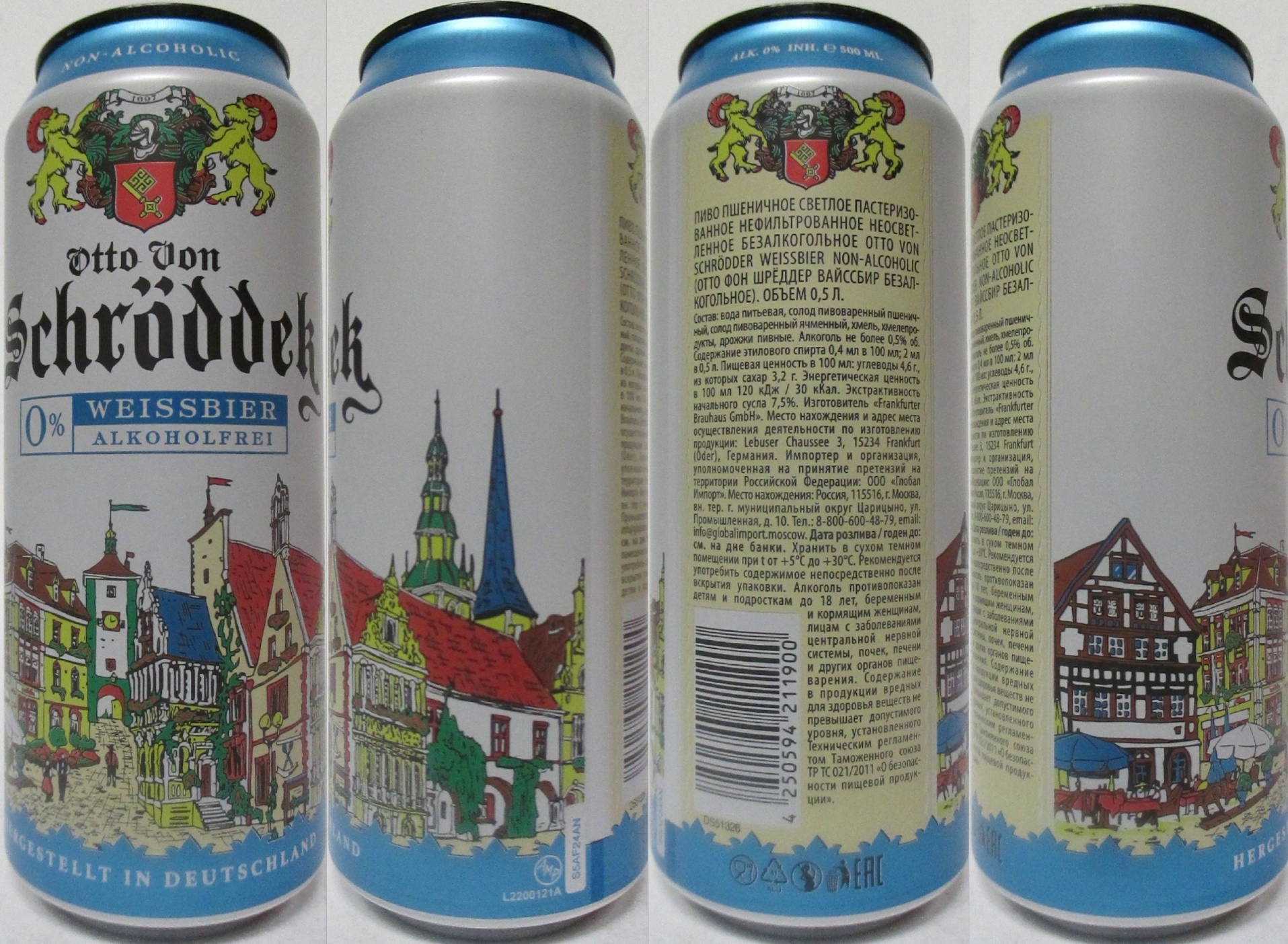 Otto Von Schröddek WEISSBIER ALKOHOLFREI (50cl) Nr.1 