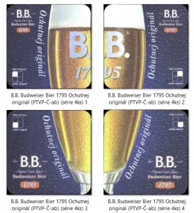 B.B. Budweiser Bier 1795 Ochutnej originál (PTVP-Č-ab) (série 4ks)