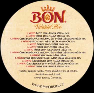 BON Valašské Pivo POCTIVÉ PIVO Z VALAŠSKA (bez linek) (PTMP-K-ab) 