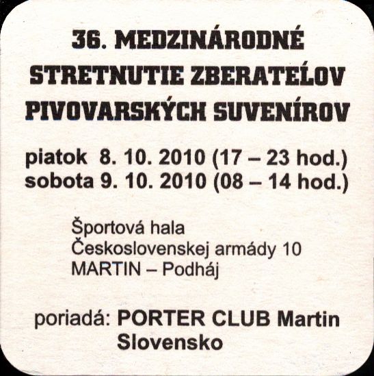 Medlešické PIVO burza Martin 2010 (modrý) (PTMP-Č-ab)