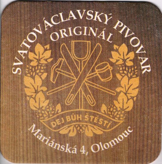SVATOVÁCLAVSKÝ PIVOVAR ORIGINÁL Mariánská 4, Olomouc (razítko) (PTMP-Č-a)