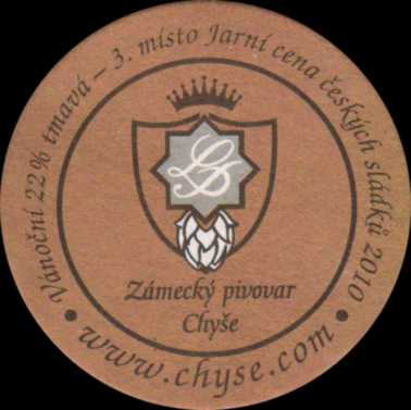 Zámecký pivovar Chýše Vánoční 22% tmavá - 3.místo Jarní cena českých sládků 2010 (PTMP-K-a)