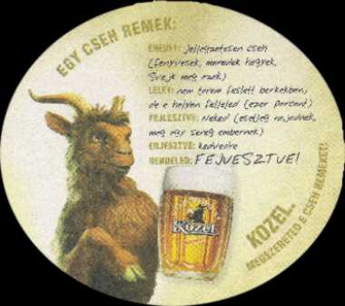 VELKOPOPOVICKÝ Kozel ZAL. 1874 EGY CSEH REMEK: (PTEX-S-ab)