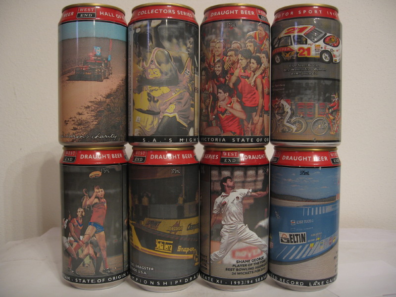 WEST END DRAUGHT BEER (8 cans set) from Australia (37,5cl) (B/O)