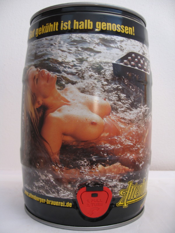  Altenburger girl in water with crate of beer