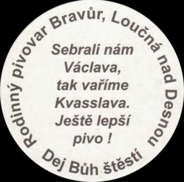 LOUČENSKĚ PIVO KVASSLAV rodinný pivovar Bravůr (černý) (PTMP-K-ab) 