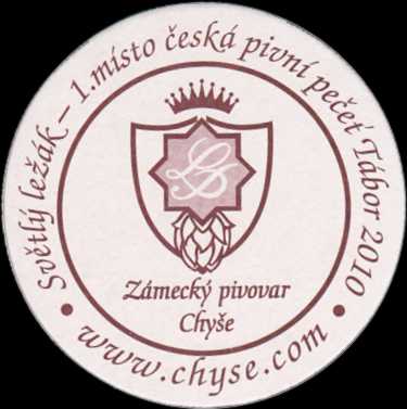 Zámecký pivovar Chýše Světlý ležák - 1.místo česká pivní pečeť Tábor 2010 (PTMP-K-a)