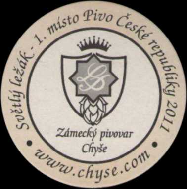 Zámecký pivovar Chýše Světlý ležák - 1.místo Pivo České republiky 2011 (PTMP-K-a)