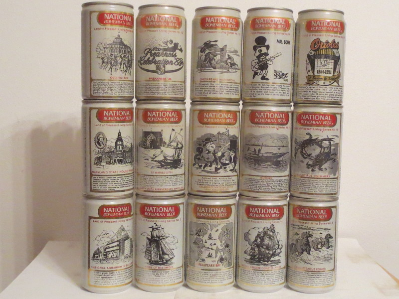 NATIONAL BOHEMIAN BEER (15 cans set) from USA (35cl) (B/O)