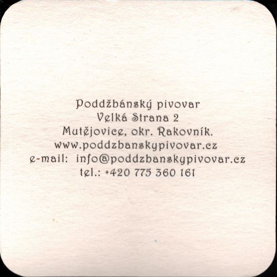 Poddžbánský pivovar pravé pivo v pravou chvíli (zadní strana černá) (PTMP-Č-ab)