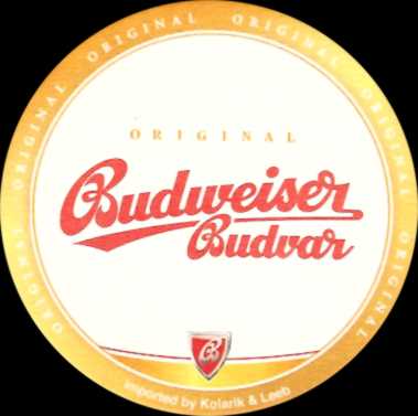ORIGINAL Budweiser Budvar Imported by Kolarik & Leeb (PTEX-K-ab)