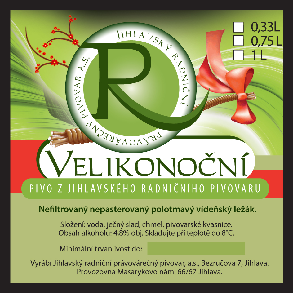 VELIKONOČNÍ polotmavý vídeňský ležák (Jihlava-Radniční) série č.2 (S)