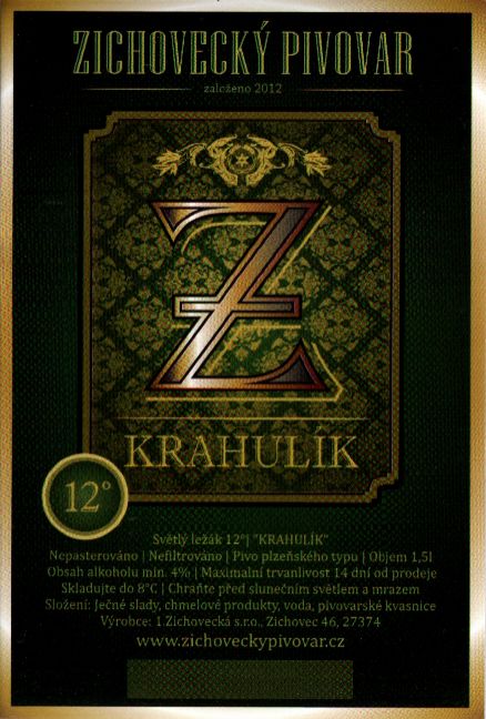 12° KRAHULÍK Světlý ležák (1,5L) (Zichovec)