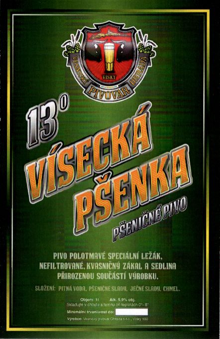 13° VÍSECKÁ PŠENKA PŠENIČNÉ PIVO