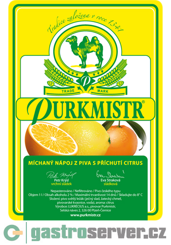 PURKMISTR MÍCHANÝ NÁPOJ Z PIVA S PŘÍCHUTÍ CITRUS