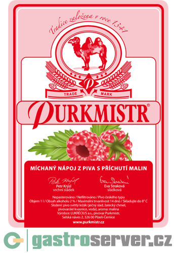 PURKMISTR MÍCHANÝ NÁPOJ Z PIVA S PŘÍCHUTÍ MALIN (rok 2012)