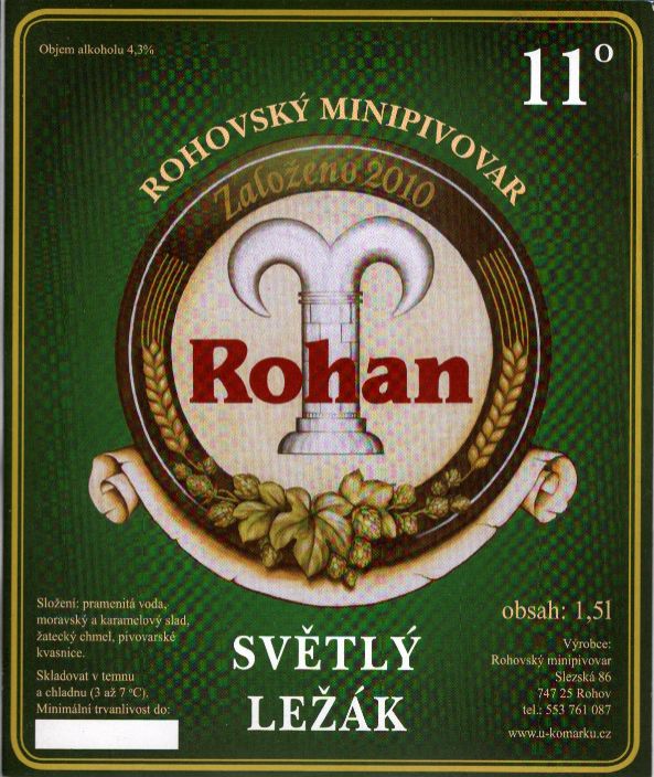 11° Rohan SVĚTLÝ LEŽÁK (1,5L)