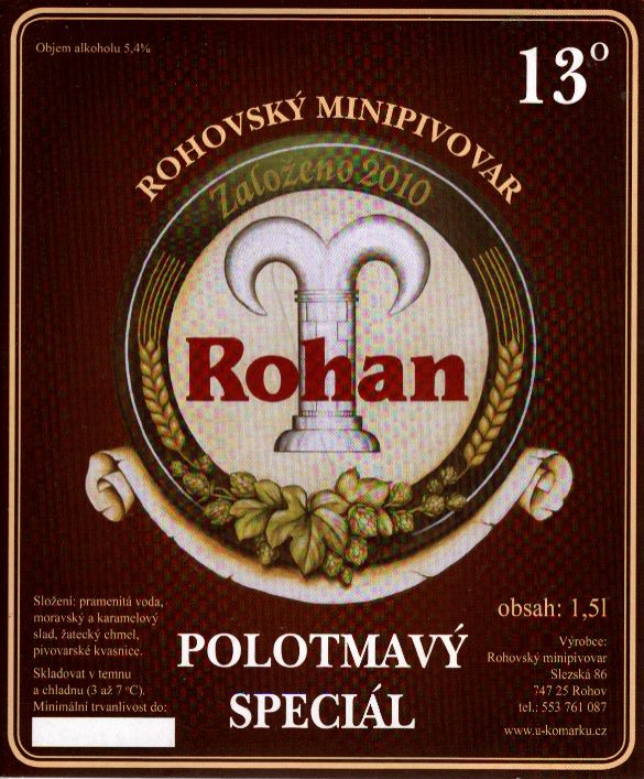 13° Rohan POLOTMAVÝ SPECIÁL (1,5L)