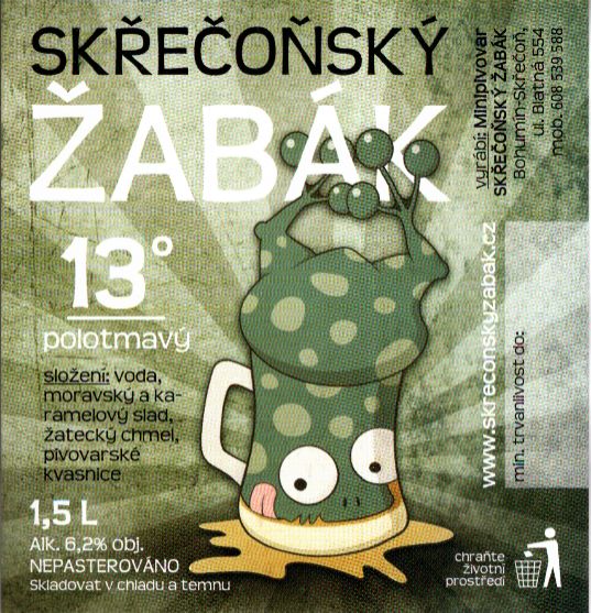 13° SKŘEČOŇSKÝ ŽABÁK polotmavý (1,5L) (Bohumín-Skřečoň) (S)