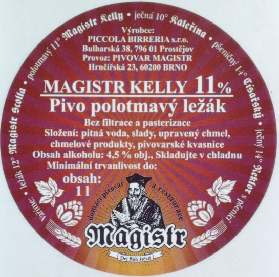 11% MAGISTR KELLY Pivo polotmavý ležák (1L) (Magistr-Brno) (S)