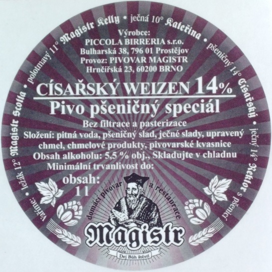 14% CÍSAŘSKÝ WEIZEN Pivo pšeničný speciál (1L) (Magistr-Brno) (S)