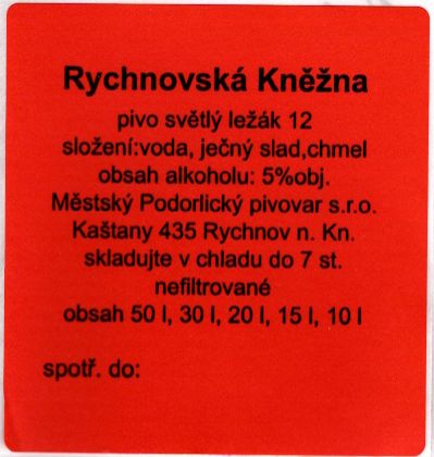 12 Rychnovská Kněžna (sudovka)