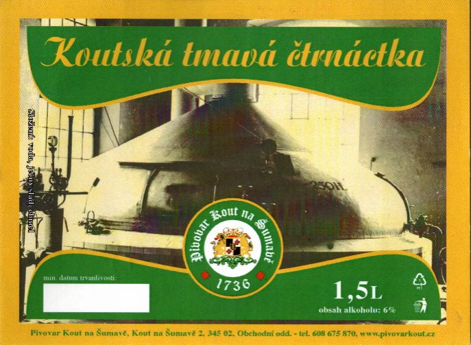Koutská tmavá čtrnáctka (1,5L) (Kout na Šumavě) (S)