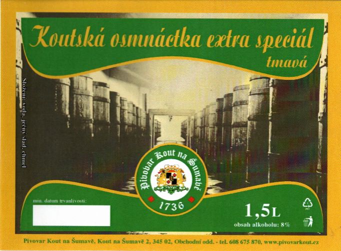 Koutská osmnáctka extra speciál tmavá (1,5L) (Kout na Šumavě) (S)