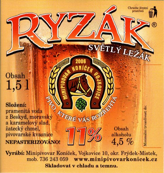 11% RYZÁK SVĚTLÝ LEŽÁK (1,5L)