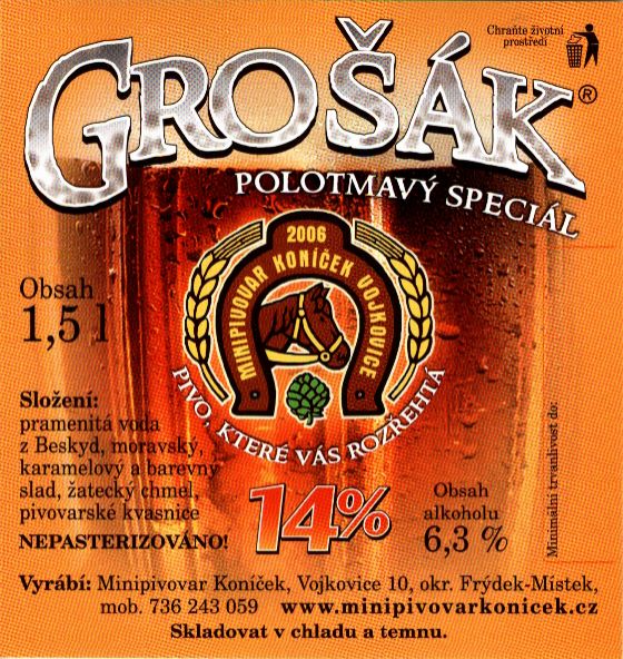 14% GROŠÁK POLOTMAVÝ SPECIÁL (1,5L)