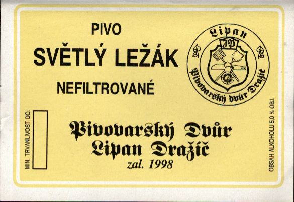 PIVO SVĚTLÝ LEŽÁK NEFILTROVANÉ (Dražíč) (E)